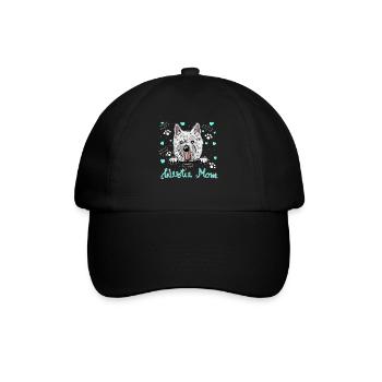 Westie Mom | West Highland weißer Terrier - Baseballkappe - Schwarz/Schwarz - Vorne