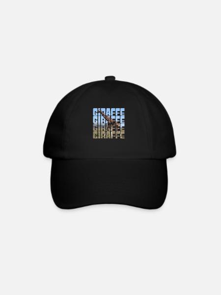 Giraffe - Baseballkappe - Schwarz/Schwarz