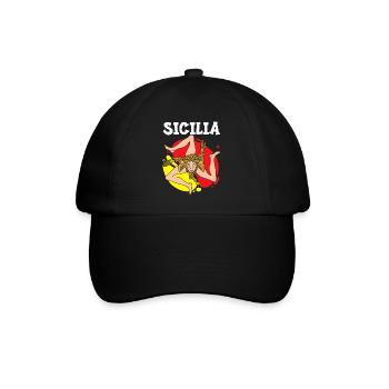 Sizilien flagge Sizilien Palermo Italien - Baseballkappe - Schwarz/Schwarz - Vorne