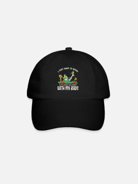 Garden And Birds Birding Bird lover Gifts - Baseballkappe - Schwarz/Schwarz