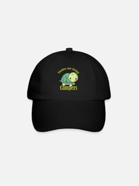 Schildkröten sind lebende Wohnwagen - Baseballkappe - Schwarz/Schwarz