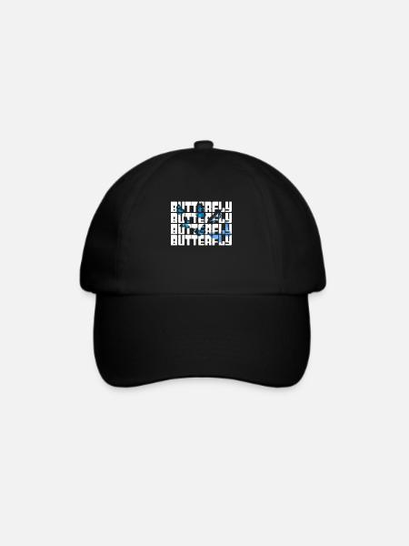 Schmetterling - Baseballkappe - Schwarz/Schwarz