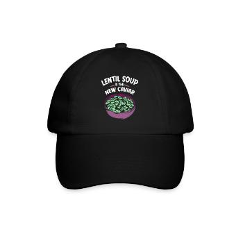 Linsensuppe Ist Der Neue Kaviar Linse Linsen - Baseballkappe - Schwarz/Schwarz - Vorne