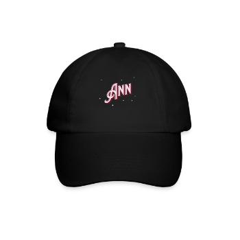 Ann Namen personalisiert - Baseballkappe - Schwarz/Schwarz - Vorne
