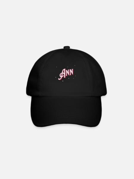 Ann Namen personalisiert - Baseballkappe - Schwarz/Schwarz