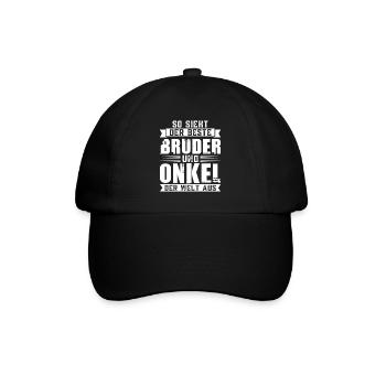 Bruder Onkel Brüder Geschenk - Baseballkappe - Schwarz/Schwarz - Vorne