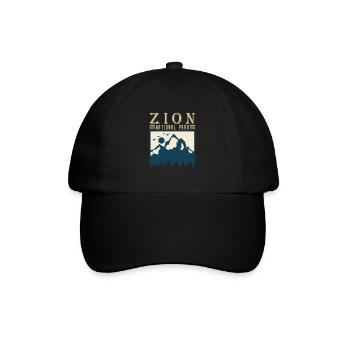 Zion National Park Utah Wandern Camping Outdoor - Baseballkappe - Schwarz/Schwarz - Vorne