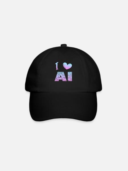 i love ai - Baseballkappe - Schwarz/Schwarz