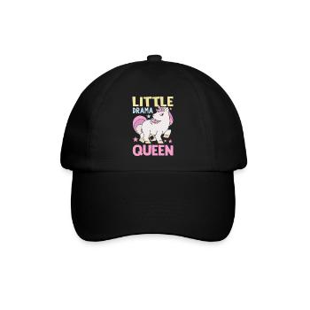 Little Drama Queen Einhorn Zicke Spruch - Baseballkappe - Schwarz/Schwarz - Vorne