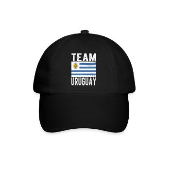 Uruguay Fahne - Baseballkappe - Schwarz/Schwarz - Vorne