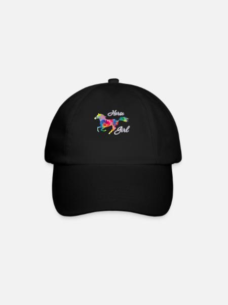 Pferd Mädchen Landfrau Mädchen Reiter - Baseballkappe - Schwarz/Schwarz