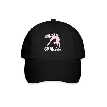 Turnen Gymnastik RSG Turnerin Turnsport - Baseballkappe - Schwarz/Schwarz - Vorne