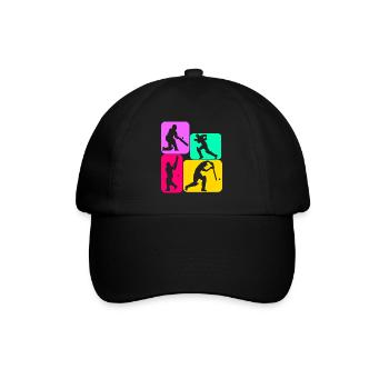 Cricket Cricketball Cricketspieler - Baseballkappe - Schwarz/Schwarz - Vorne