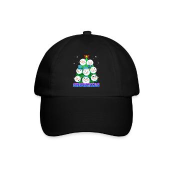 Tannenbaum Snowmies Schneemann - Baseballkappe - Schwarz/Schwarz - Vorne