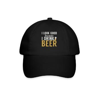 Biertrinker Bier Geschenke - Baseballkappe - Schwarz/Schwarz - Vorne