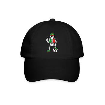 Skeleton Fußballfan Portugal - Baseballkappe - Schwarz/Schwarz - Vorne