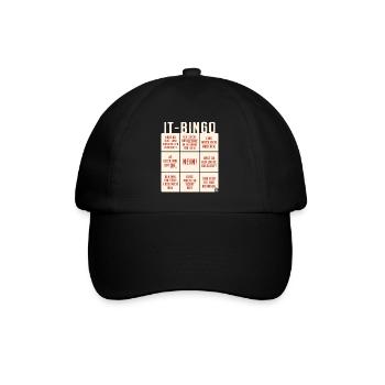 IT Support Bingo Service Desk IT Helpdesk Sysadmin - Baseballkappe - Schwarz/Schwarz - Vorne