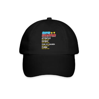 Definition eines Super Erzieher - Baseballkappe - Schwarz/Schwarz - Vorne