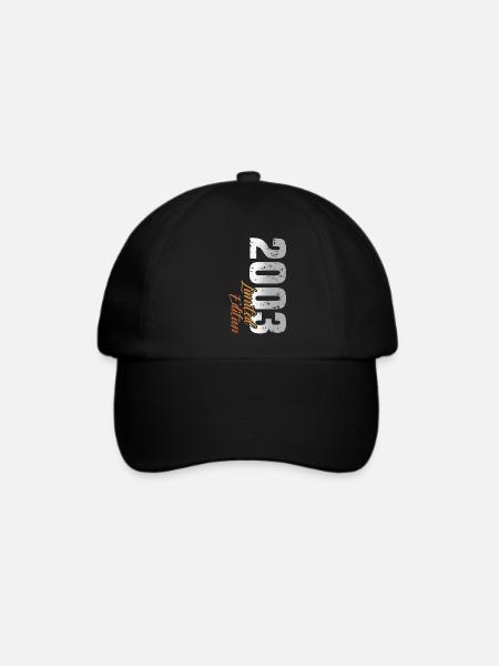 20. Geburtstag 2003 Jahrgang 20 Jahre - Baseballkappe - Schwarz/Schwarz