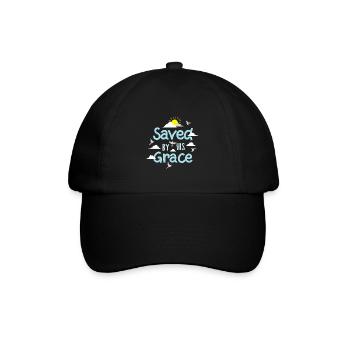 Saved By His Grace - Baseballkappe - Schwarz/Schwarz - Vorne