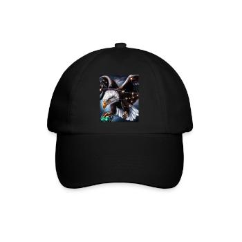 Amerikanisches Weihnachten Seeadler Mit - Baseballkappe - Schwarz/Schwarz - Vorne