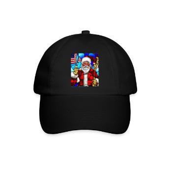 Amerikanisches Weihnachten Weihnachtsmann - Baseballkappe - Schwarz/Schwarz - Vorne