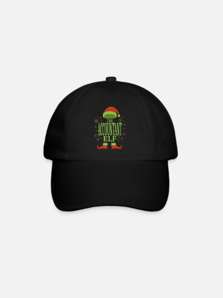 Buchhalter Weihnachtself - Baseballkappe - Schwarz/Schwarz