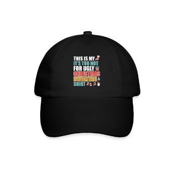 Es ist zu heiß für Ugly Christmas Sweater - Baseballkappe - Schwarz/Schwarz - Vorne