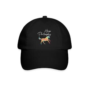 Pferd Philosophie Reiten Tier Western Style - Baseballkappe - Schwarz/Schwarz - Vorne