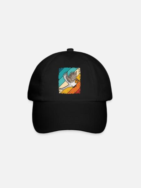 Rotkehlchen Vogelfreund Vogelfan Retro Natur Liebh - Baseballkappe - Schwarz/Schwarz