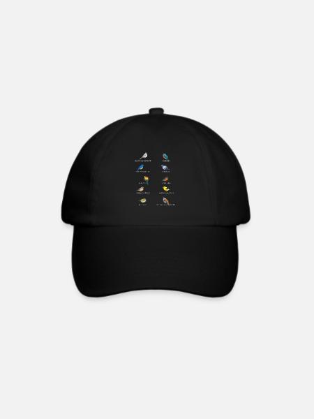 Vogelmotiv Vögel Amsel Rotkehlchen Geschenk Naturs - Baseballkappe - Schwarz/Schwarz
