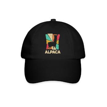 Alpakas Säugetiere LLamas Alpaka Silhouette - Baseballkappe - Schwarz/Schwarz - Vorne