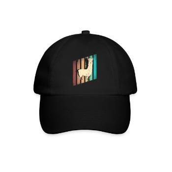 Alpakas LLamas Säugetiere Alpaka Silhouette - Baseballkappe - Schwarz/Schwarz - Vorne