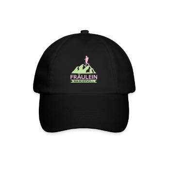 Wanderspruch Für Frau Fräulein Wandervoll Wandern - Baseballkappe - Schwarz/Schwarz - Vorne