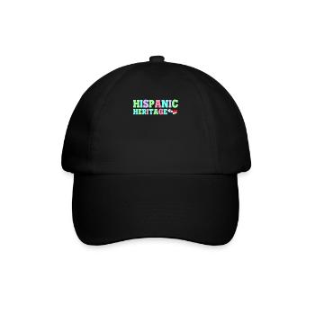 Hispanic Heritage Vintage Lateinamerika Geschenk - Baseballkappe - Schwarz/Schwarz - Vorne