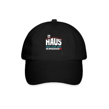 Lustiges Haus das Frauen Beruf Bauherrin stolze - Baseballkappe - Schwarz/Schwarz - Vorne