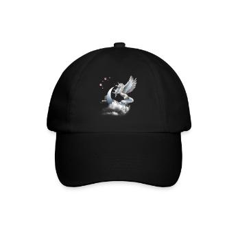 Einhorn Geschenk- Einhorn Tshirt - Baseballkappe - Schwarz/Schwarz - Vorne