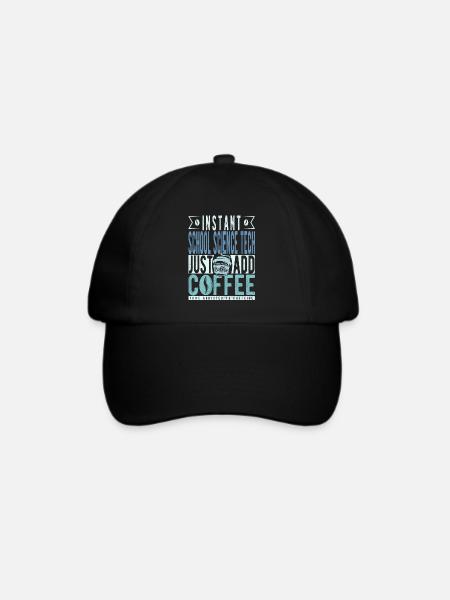 Schulwissenschaft Tech Kaffee Spruch - Baseballkappe - Schwarz/Schwarz