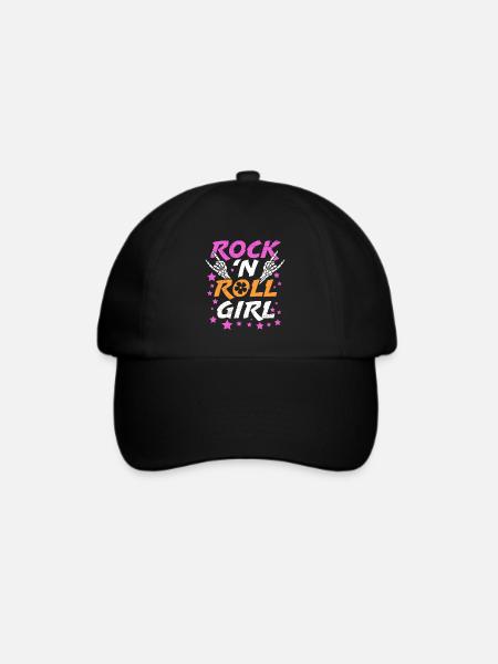 Ich bin ein Rock Mädchen Rock n Roll - Baseballkappe - Schwarz/Schwarz