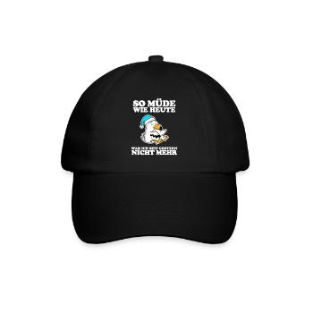 Müde Spruch lustig mit Möwe Motiv - Baseballkappe - Schwarz/Schwarz - Vorne