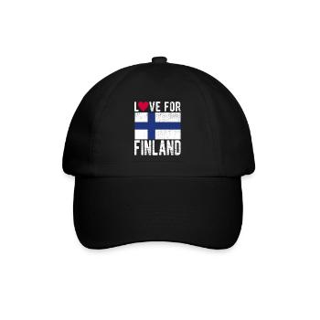 Finnland Souvenir - Baseballkappe - Schwarz/Schwarz - Vorne