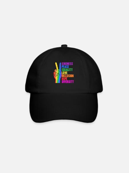 Kidness Peace Equality Love Inclusion Hope - Baseballkappe - Schwarz/Schwarz