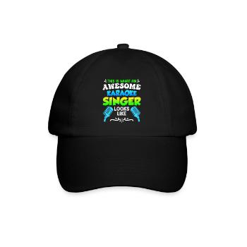 So sieht ein Karaoke Sänger aus Karaoke singen - Baseballkappe - Schwarz/Schwarz - Vorne
