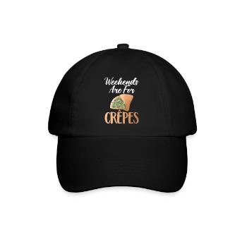 Crepe Geschenke für Crêpe Liebhaber - Baseballkappe - Schwarz/Schwarz - Vorne