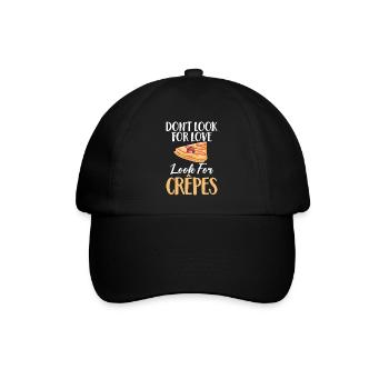 Crepe Geschenke für Crêpe Liebhaber - Baseballkappe - Schwarz/Schwarz - Vorne