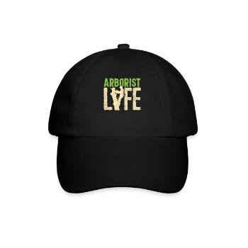 Baumpfleger Life Logger Holzflüsterer Holzbearbeitung - Baseballkappe - Schwarz/Schwarz - Vorne