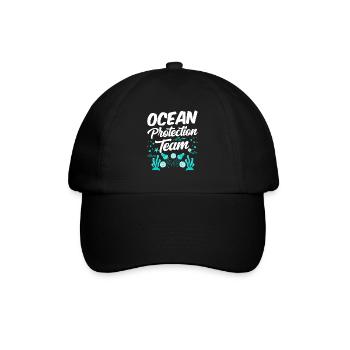 Team Meeresschutz Ocean Protection See Meer - Baseballkappe - Schwarz/Schwarz - Vorne