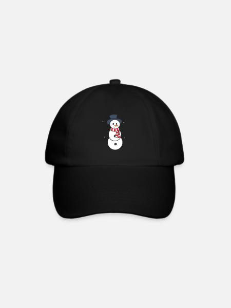 Schneemann - Baseballkappe - Schwarz/Schwarz