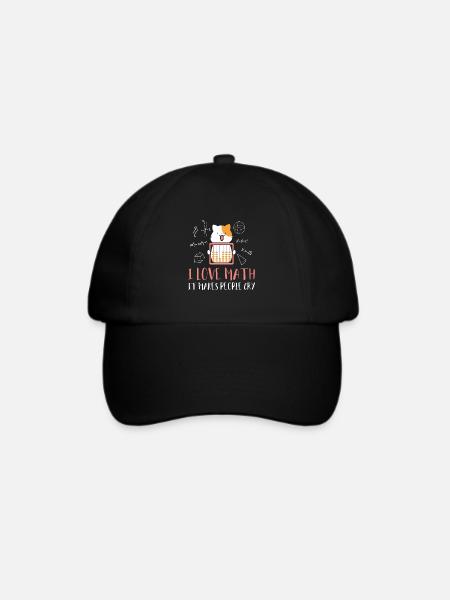 I Love Math Mathe Kätzchen Katzen - Baseballkappe - Schwarz/Schwarz