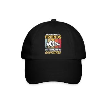 Die besten Freunde werden zum Paten befördert - Baseballkappe - Schwarz/Schwarz - Vorne